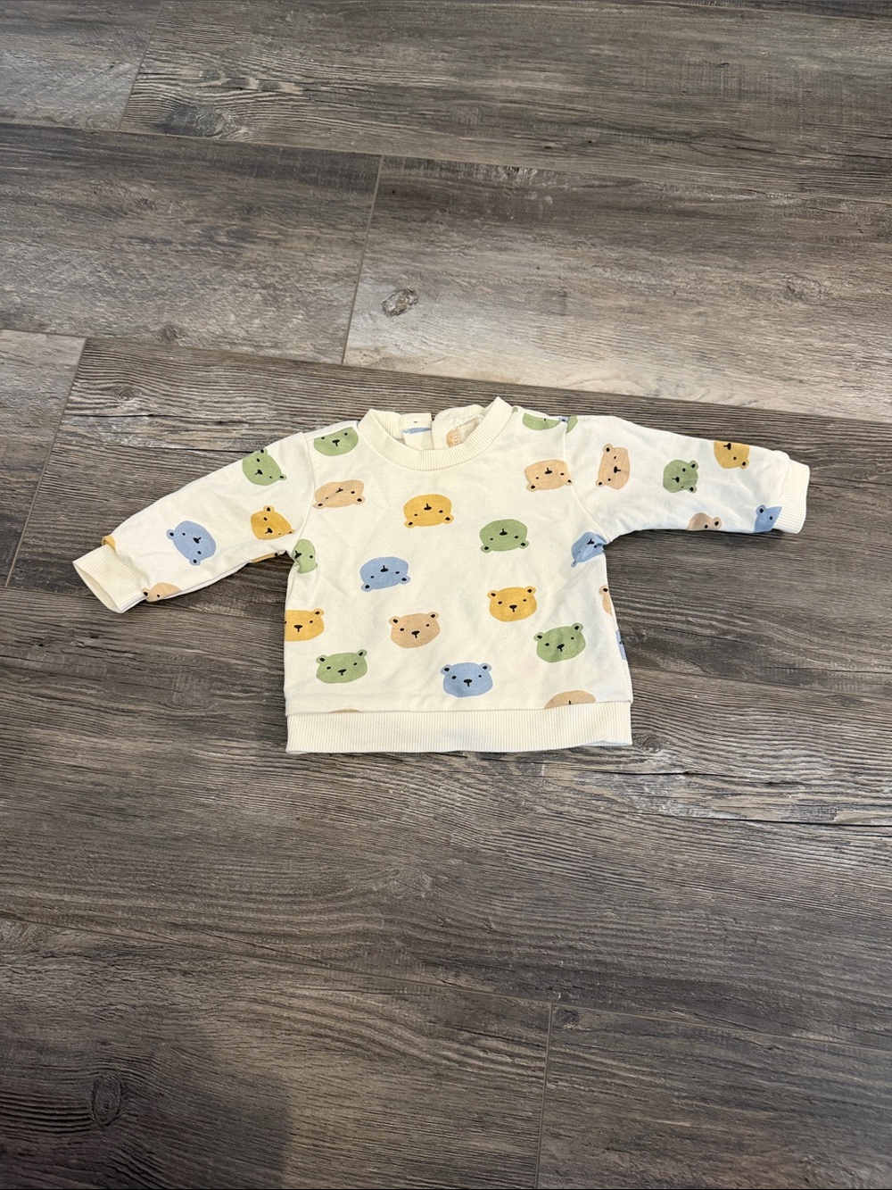Petit Lem Cream Kids Bear-Print Pullover Sweatshirt